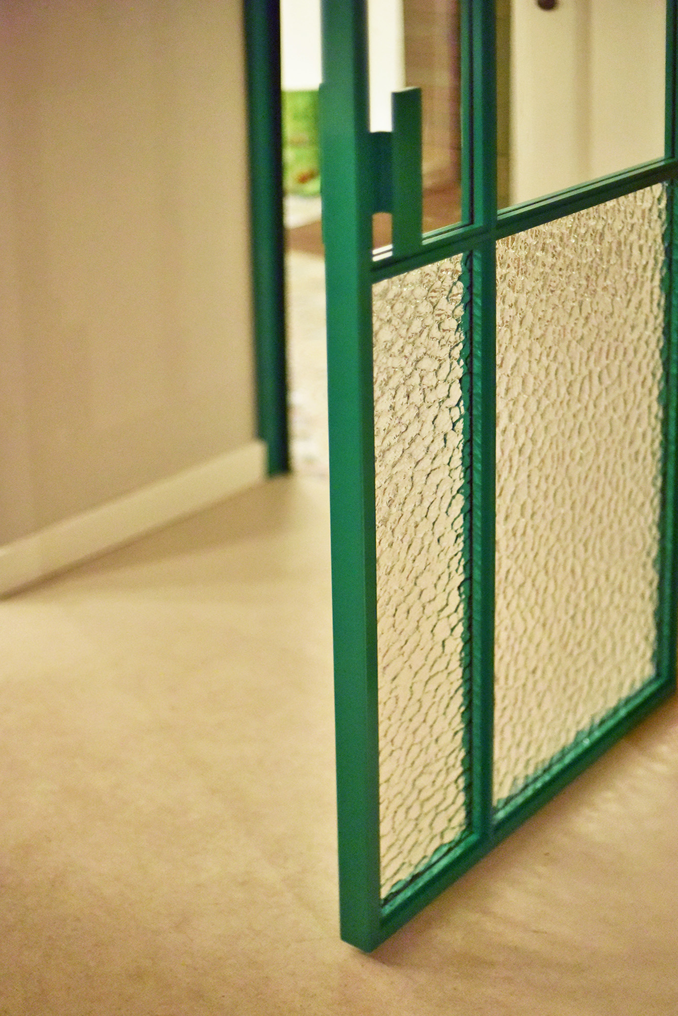 deur-glas-staal-groen